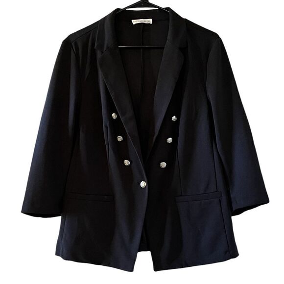 Womens’ Black Retrology Polyester Blazer Size L - Picture 1 of 4
